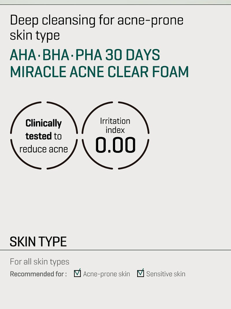 SOME BY MI AHA BHA PHA 30 Days Miracle Acne Clear Foam 100ml