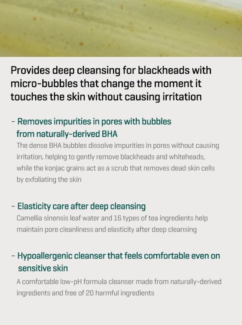 SOME BY MI Bye Bye Blackhead 30 Days Miracle Green Tea Tox Bubble Cleanser 120g