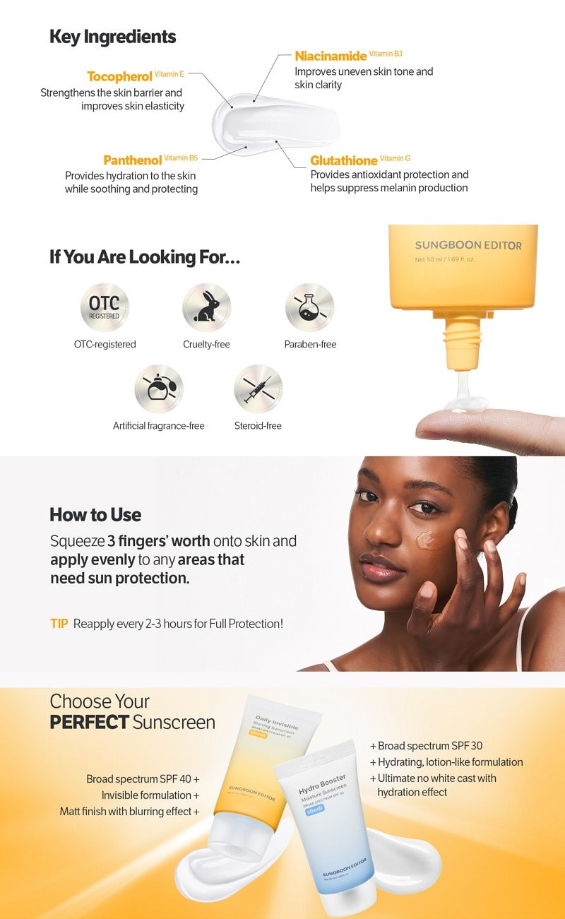 Sungboon Editor Daily Invisible Blurring Sunscreen SPF 40 PA+++ 50ml