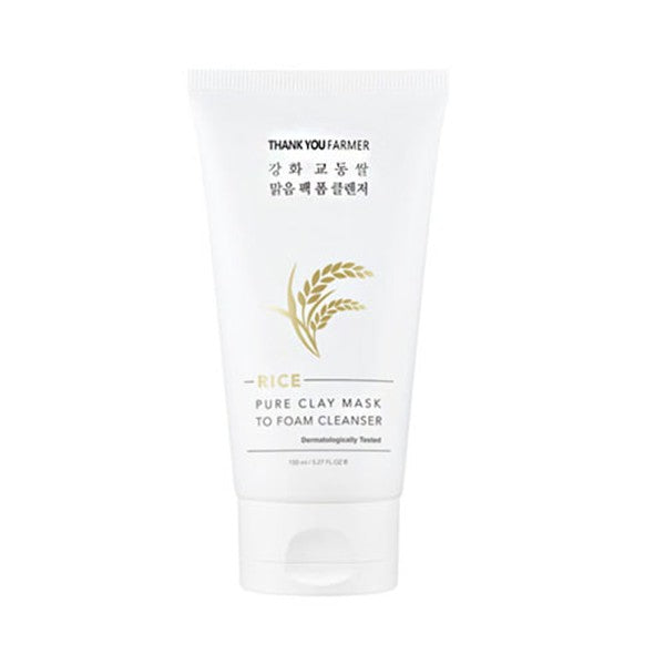 THANK YOU FARMER Rice Pure Clay Mask to Foam Cleanser 150ml