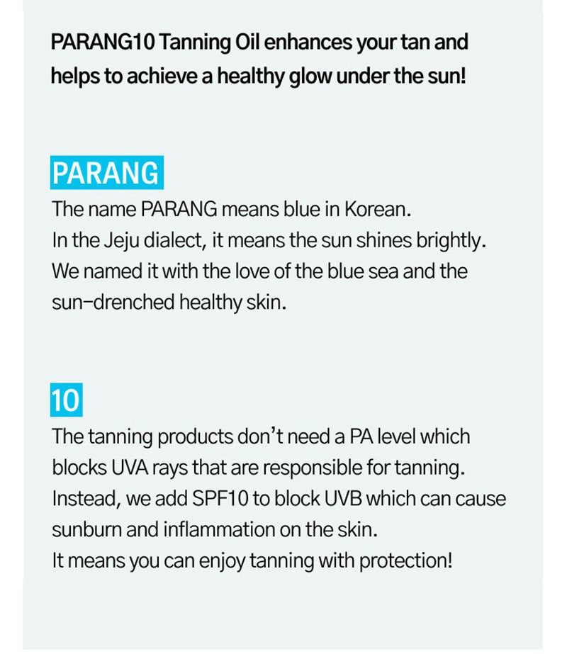 Te' PARANG 10 Aroma Tanning Oil Reef Safe SPF10 200ml