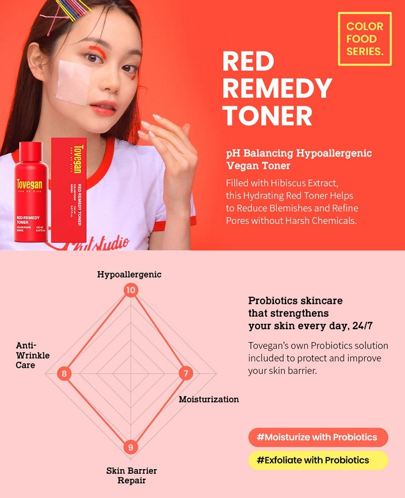 Tovegan Colorfood Series Red Remedy Toner 150ml