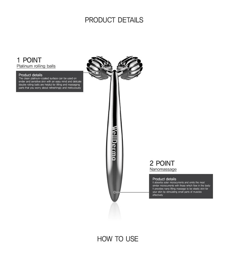 WellDerma Face Lifting Roller Dark Silver 1 piece