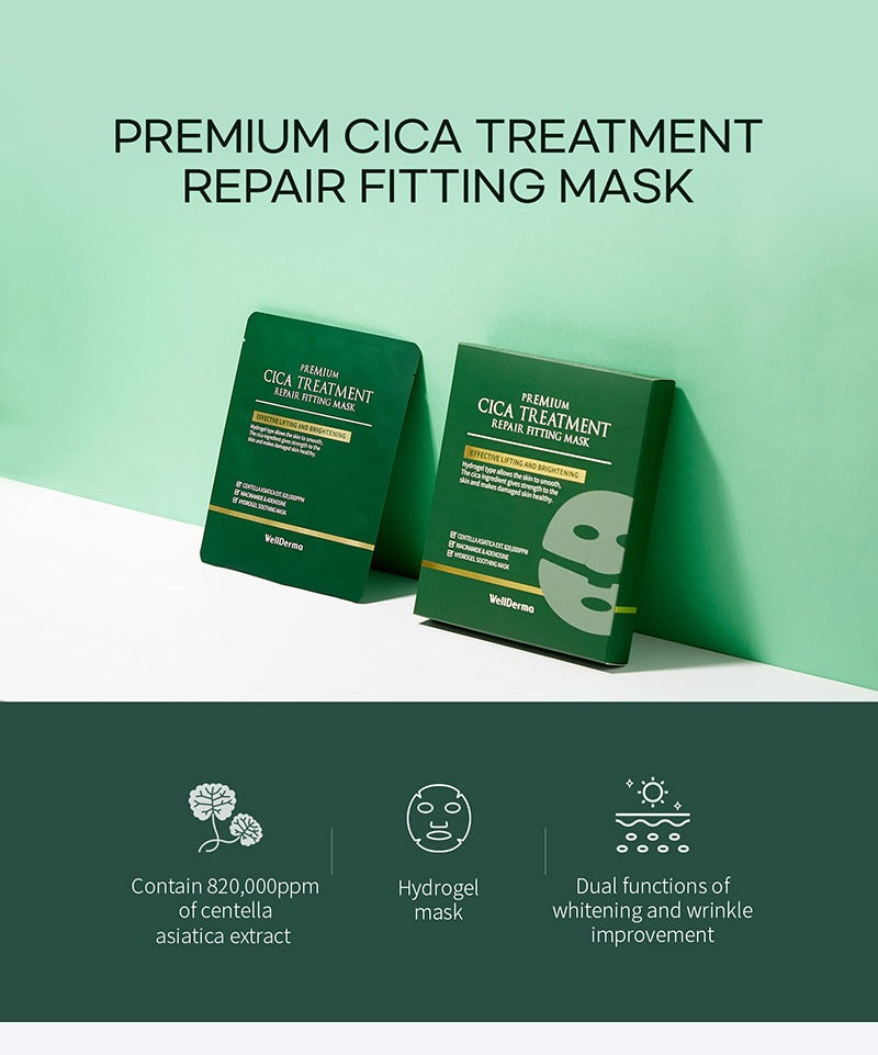 WellDerma Premium Cica Treatment Repair Fitting Mask 4 sheets