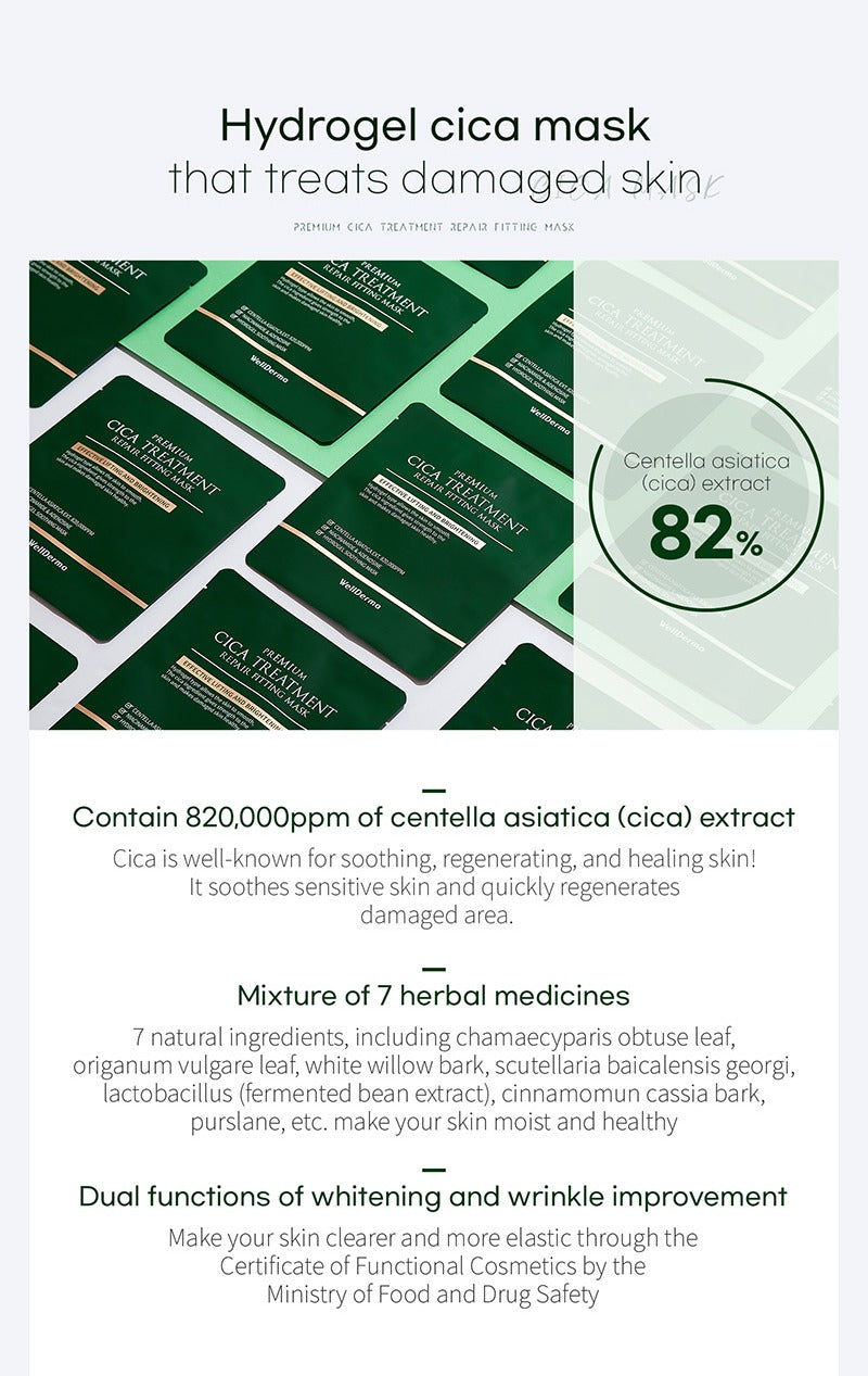 WellDerma Premium Cica Treatment Repair Fitting Mask 4 sheets