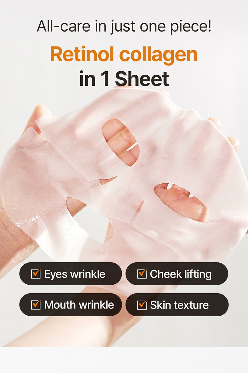 WellDerma Premium Retinol Collagen Lifting Restore Fitting Mask (4 Sheets)