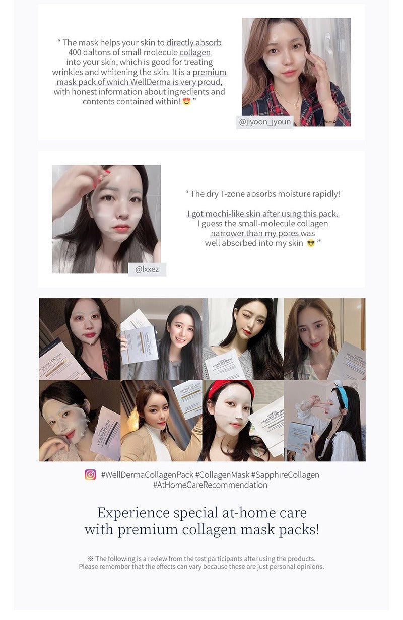 WellDerma Premium Sapphire Collagen Impact Fitting Mask 4 masks