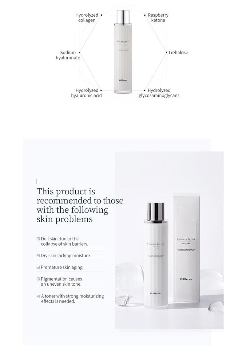 WellDerma Sapphire Collagen Impact Hydro Toner 100ml