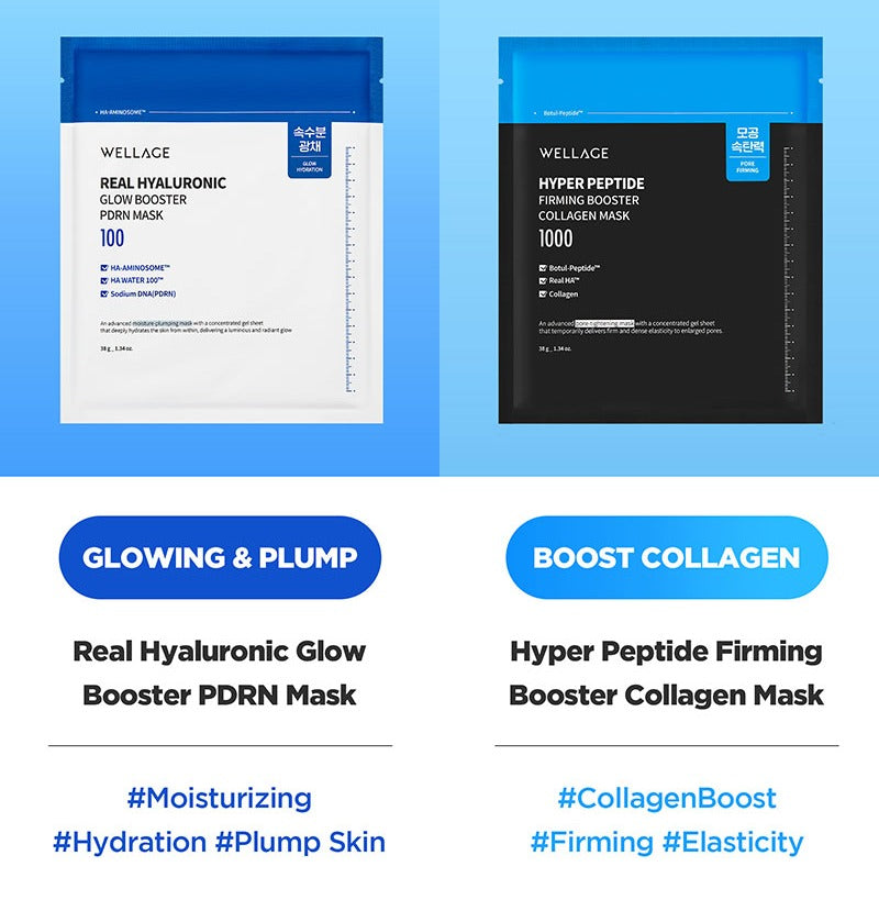 Wellage Hyper Peptide Firming Booster Collagen Mask (5 Sheets)