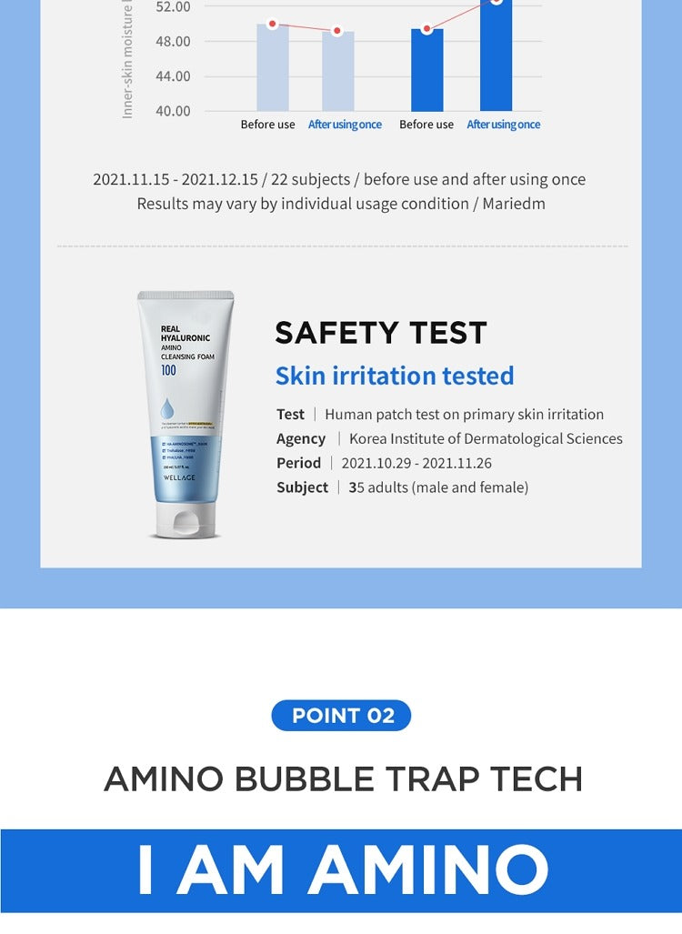Wellage Real Hyaluronic Amino Cleansing Foam 150ml