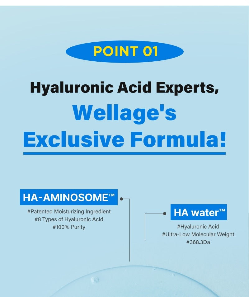 Wellage Real Hyaluronic Blue Ampoule Mask 27ml × 5
