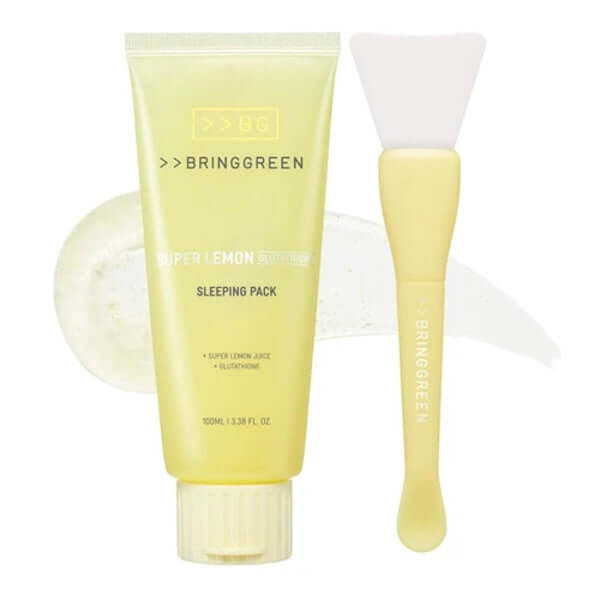 BRING GREEN Super Lemon Glutathione Sleeping Pack Set - 100ml + Brush