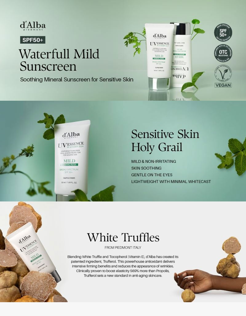 d'Alba Waterfull Mild Sunscreen SPF50+ PA++++ 50ml