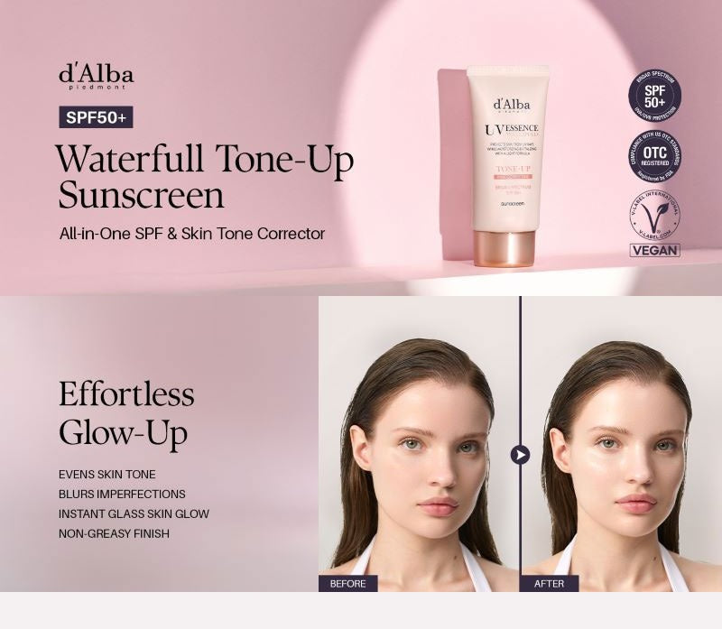d'Alba Waterfull Pink Correcting Tone-Up Sunscreen SPF50+ PA++++ 50ml