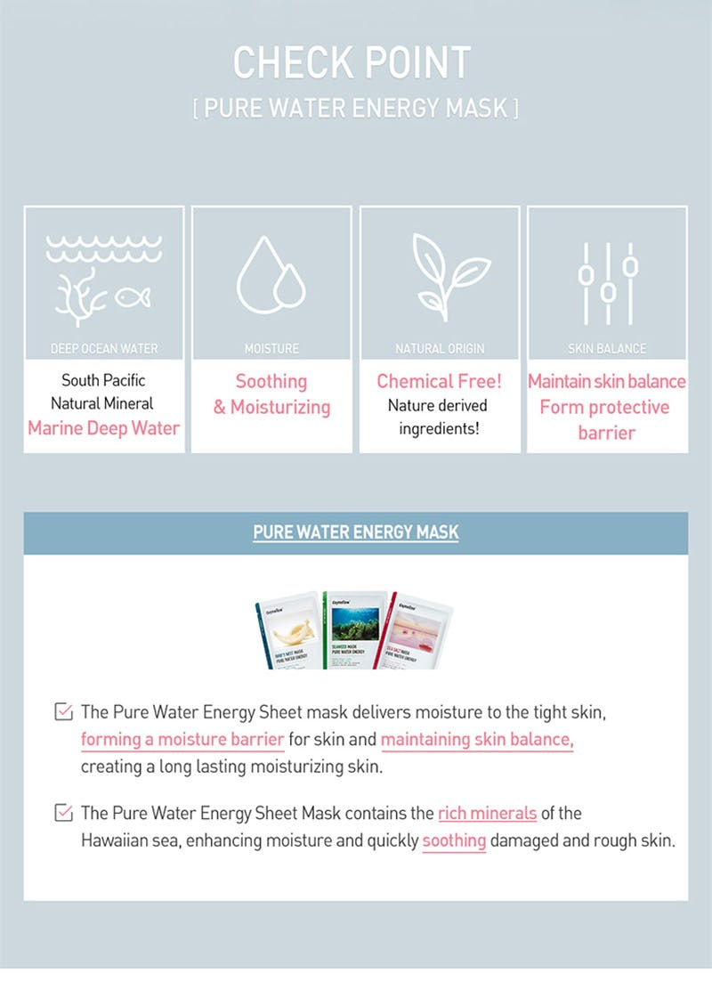 Daymellow Sea Salt Pure Water Energy Mask 10ea