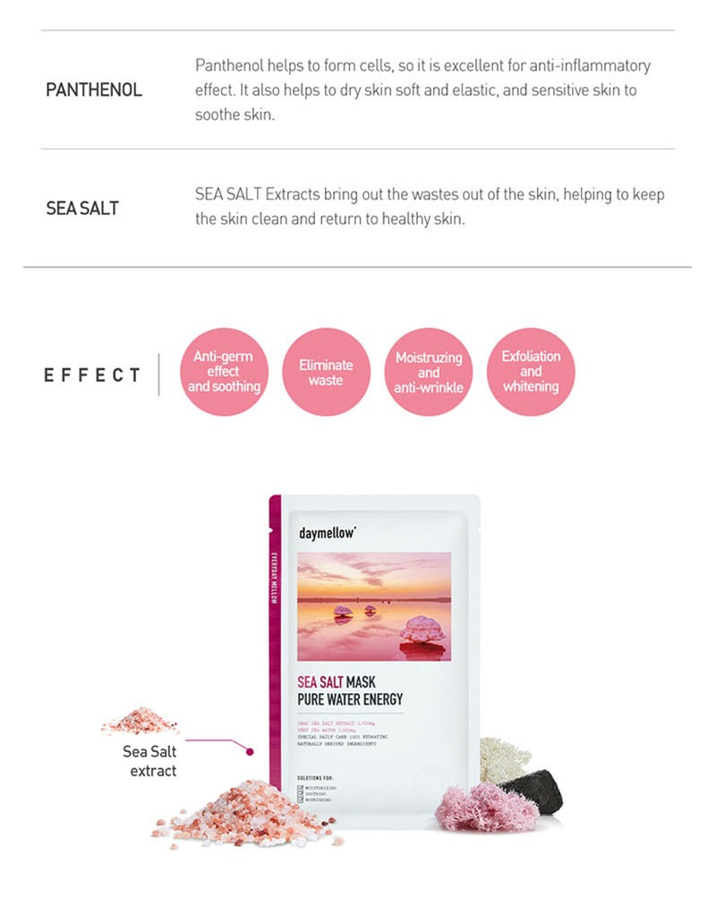 Daymellow Sea Salt Pure Water Energy Mask 10ea