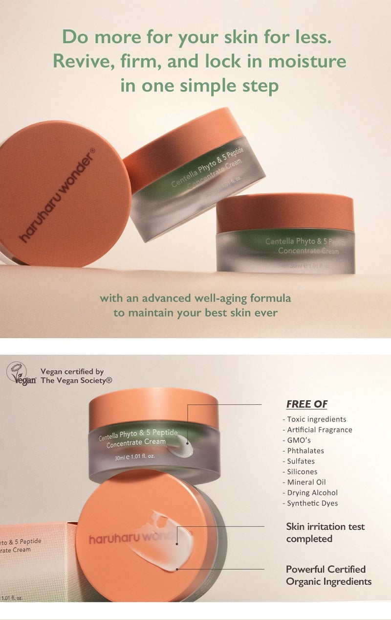 haruharu wonder Centella Phyto & 5 Peptide Concentrate Cream Refill 30ml