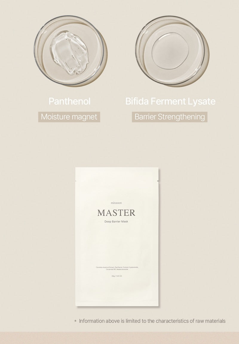 mixsoon Master Deep Barrier Mask 30g × 5 Sheets